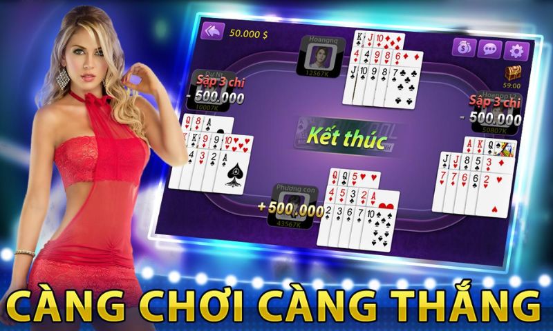 Chơi game bài bằng cách xếp 3 phé bắn trên bàn cược 